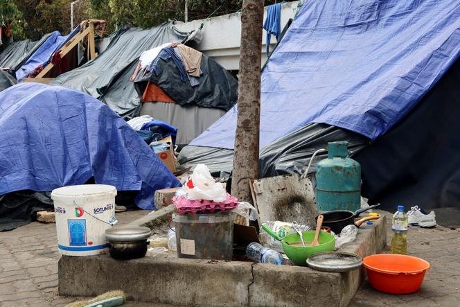 Kamp migran sub-Sahara di Tunis, Maret 2023.