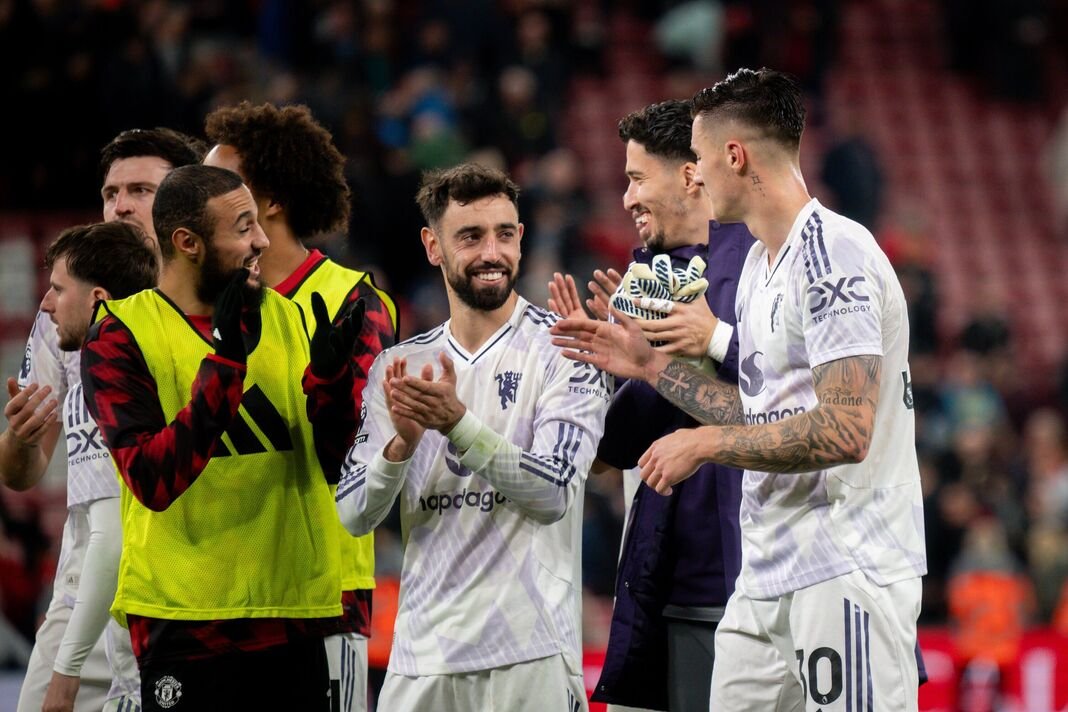 Bruno Fernandes dan rekan setimnya di Man Utd