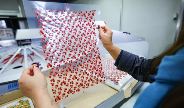 Wadah tempat dekorasi coklat dicetak. Foto Antonin Utz