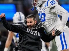 Duke mengalahkan peringkat 16 Virginia 27-20 dalam perpanjangan waktu untuk memenangkan kejuaraan ACC pertamanya sejak 1962