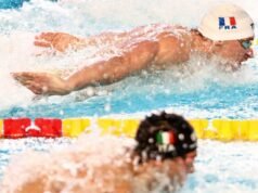 Juara Eropa Grousset untuk keseratus dalam nomor kupu-kupu 100m