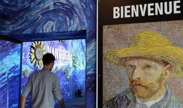 Van Gogh, pengalaman mendalam, di pusat pameran. Foto Laurent Rea