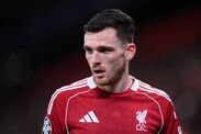 LIVERPOOL, INGGRIS - 28 JANUARI: Andrew Robertson dari Liverpool selama pertandingan MD8 Liga Champions UEFA 2025/26 di Tahap Liga b