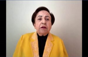 “Jangan membuat diri Anda terlibat dalam kejahatan ini dengan tetap diam,” aktivis Iran Shirin Ebadi memperingatkan