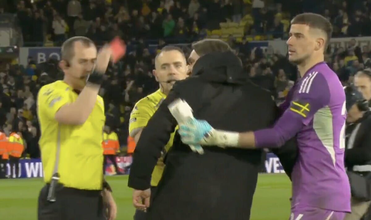 Peter Bankes memberi Daniel Farke kartu merah Peter Bankes memberi Daniel Farke kartu merah