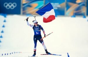Julia Simon memimpin wanita Prancis meraih emas Olimpiade dalam estafet biathlon