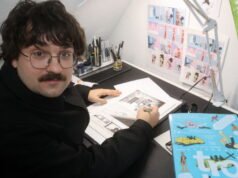 juga. Dengan komik stripnya Terlambat, Baptiste Delengaigne bermain-main dengan kode-kode kelompok ekstrim kanan