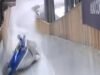 ketakutan besar bagi Alsatian Romain Heinrich yang bobsleighnya terbalik pada putaran kedua bobsleigh yang terdiri dari 4 orang