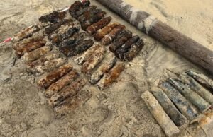 Gironde. 39 granat ditemukan di pantai setelah runtuhnya sebuah kabin kayu