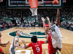 Nomor 8 Michigan State mengalahkan Rutgers 91-87 sebelum menutup musim reguler di Nomor 3 Michigan