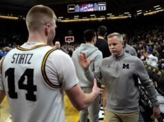 Dusty May memuji penonton Iowa karena bola basket Michigan tetap tak terkalahkan dalam rekor jalan Sepuluh Besar yang bersejarah