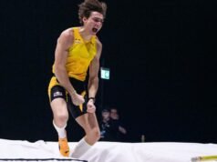 Atletik. Lompat galah: Armand Duplantis kembali memecahkan rekor dunia