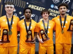 UT menutup NCAA Indoor Championships dengan finis podium di nomor estafet 4x400m putra