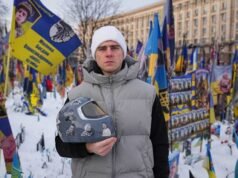 Pembalap kerangka Ukraina Vladyslav Heaskevych, yang dilarang mengikuti Olimpiade, berbicara di PBB