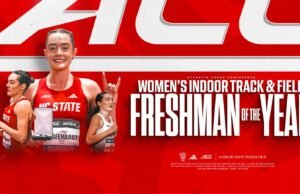 Sadie Engelhardt dinobatkan sebagai Mahasiswa Baru Terbaik Tahun Ini di Lintasan & Lapangan Dalam Ruangan ACC