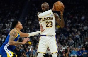 Putri LeBron James yang berusia 11 tahun, Zhuri, melakukan baku tembak yang menyenangkan dengan ayahnya sebelum pertandingan melawan Warriors