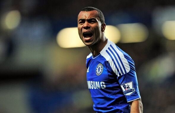 Bek Chelsea Inggris Ashley Cole berteriak selama pertandingan sepak bola Liga Premier Inggris antara Chelsea dan Sunderland