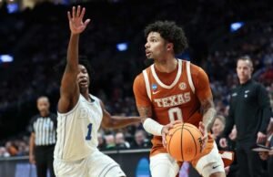 Vokietaitis memiliki 23 gol saat unggulan No. 11 Texas mengalahkan Dybantsa dan unggulan No. 6 BYU 79-71 di March Madness