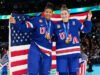 Putaran kemenangan juara Olimpiade hoki es Amerika diam-diam menghilangkan politik dari perayaan tersebut