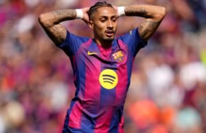 Resmi: Barcelona mengonfirmasi bahwa Raphinha akan absen selama lima minggu karena cedera hamstring