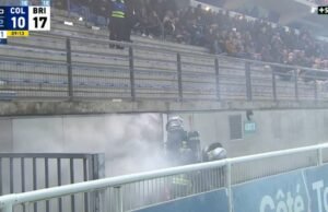 Rugbi Pro D2. Mulainya kebakaran, intervensi petugas pemadam kebakaran dan pemadaman listrik: kompetisi Colomiers