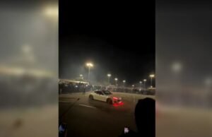 Mimpi. Pertemuan tuning liar yang dihadiri lebih dari 500 orang di jalan di tempat parkir mobil Leclerc di Saint-Paul-lès-Romans