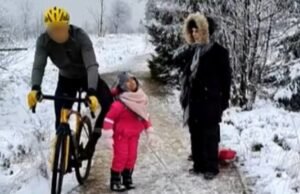 Belgia. Seorang pengendara sepeda mendorong seorang gadis kecil dan menuntut ayahnya karena menyiarkan video tersebut: gugatannya dibatalkan