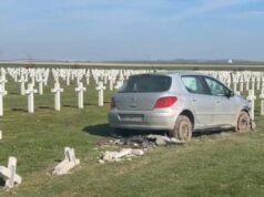 Marl. Dia ingin menghindari rusa dan menabrakkan 307 miliknya di pemakaman militer