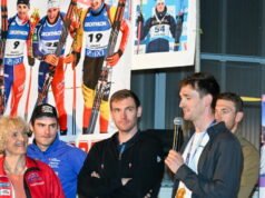 Gambar. Fabien Claude, juara Olimpiade, merayakannya di Vagney bersama saudara-saudaranya Emilien, Florent dan peraih medali Eropa Valentin Lejeune