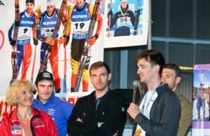 Gambar. Fabien Claude, juara Olimpiade, merayakannya di Vagney bersama saudara-saudaranya Emilien, Florent dan peraih medali Eropa Valentin Lejeune