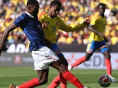 Sepak bola. Satu gol dan satu assist: Marcus Thuram membalasnya saat melawan Kolombia