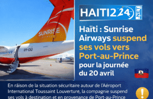 Haiti: Sunrise Airways menangguhkan penerbangannya ke Port-au-Prince pada tanggal 20 April. Berita terbaru dari Haiti: politik, keamanan, ekonomi, budaya.