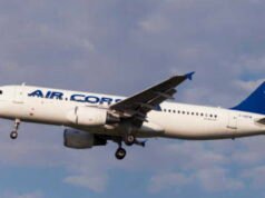 Pendaratan darurat dalam penerbangan dari Ajaccio ke Paris setelah kegagalan roda pendaratan yang “sangat jarang terjadi”.