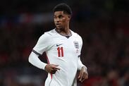 LONDON, INGGRIS – 31 MARET: Marcus Rashford dari Inggris selama pertandingan persahabatan internasional antara Inggris dan Jepang di Wemb