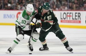 Stars dan Wild masuk ke Game 3 terikat OT setelah gol power play Duchene di pertengahan Game 3