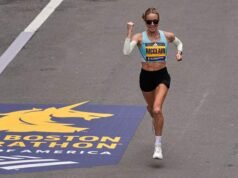 Zouhair Talbi dan Jess McClain mencatat waktu tercepat bagi orang Amerika di Boston Marathon