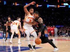 CJ McCollum memimpin reli di akhir pertandingan saat Hawks mengalahkan Knicks 107-106 untuk menyamakan kedudukan menjadi 1-1