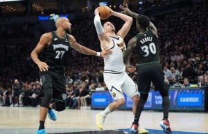 Timberwolves unggul 2-1 atas Nuggets dengan performa bertahan yang dominan dan kemenangan 113-96