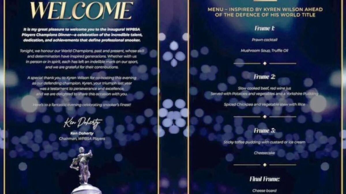 Menu untuk Champions Dinner 2025