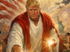 AS: Trump dituduh melakukan ‘penodaan agama’ dan mencabut gambar yang dia terbitkan yang menggambarkan dirinya sebagai Yesus