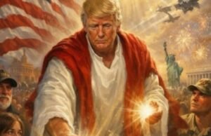 AS: Trump dituduh melakukan ‘penodaan agama’ dan mencabut gambar yang dia terbitkan yang menggambarkan dirinya sebagai Yesus