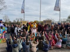 Morsbronn-les-Bains. Didiland dan Kiwanis mengundang 218 anak pada pembukaan taman tersebut