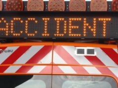 Drusenheim. Sebuah mobil terbakar di A35