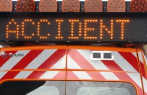 Drusenheim. Sebuah mobil terbakar di A35